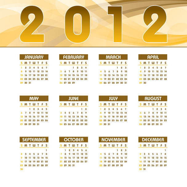 2012 Calendar. - Vektori, kuva