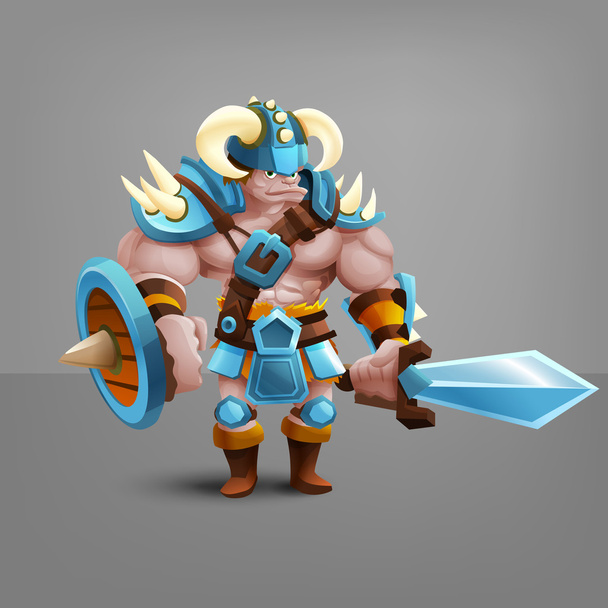 cartoon barbarian warrior - Vector, Image