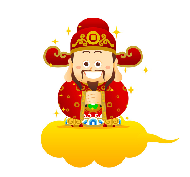Chinese Character "God of Wealth" - Wektor, obraz