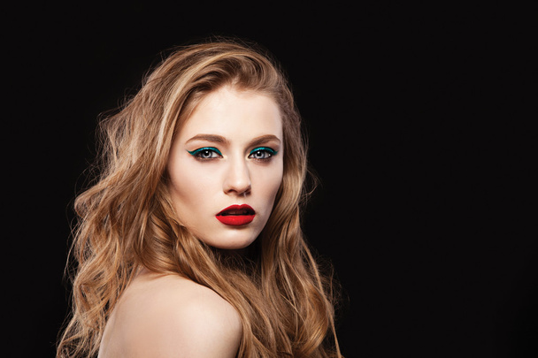 female model face with  stylish make up - Фото, зображення