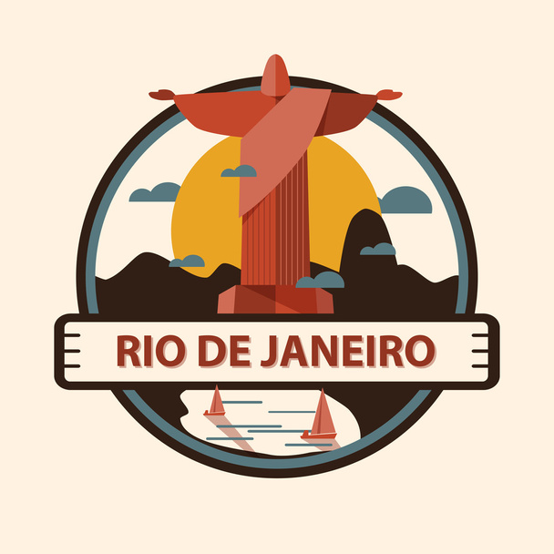 Rio de Janeiro şehir rozeti. Brezilya - Vektör, Görsel