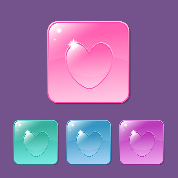 heart shape buttons set - Вектор, зображення