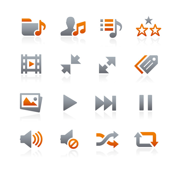 Web and Mobile Icons 7 -- Graphite Series - Wektor, obraz