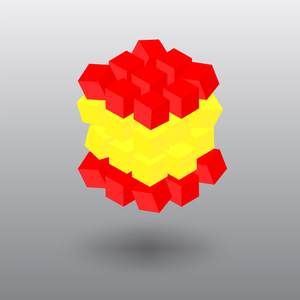Vector Spanish Flag Cube. Banner Of Spain - Vector, afbeelding