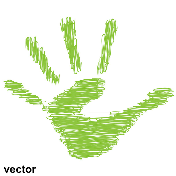 child hand print - Vector, Image
