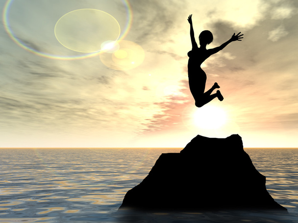 Mujer silueta saltar
 - Foto, Imagen