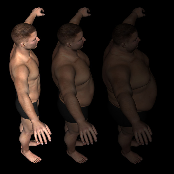 Sobrepeso vs delgado ajuste hombre
 - Foto, Imagen
