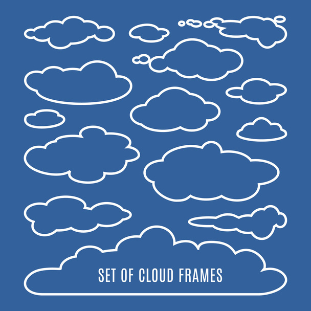 Editable  illustration of clouds isolated on blue background - ベクター画像