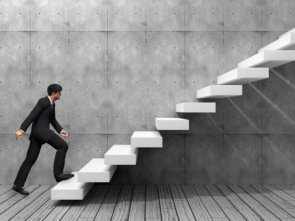 businessman climbing on a stair - Photo, Image