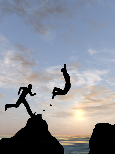 homens silhuetas pulando
 - Foto, Imagem