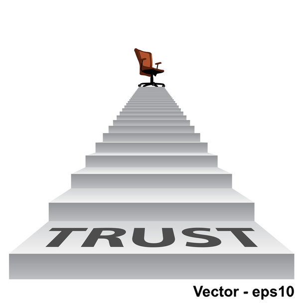 white stair with a chair - Vector, Image
