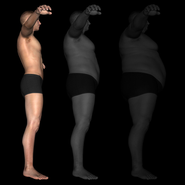 Sobrepeso vs delgado ajuste hombre
 - Foto, Imagen
