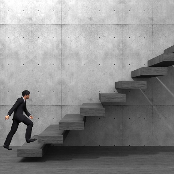 Homme d'affaires montant un escalier
 - Photo, image