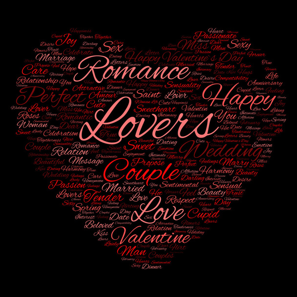 День святого Валентина текст облака слов
 - Фото, изображение