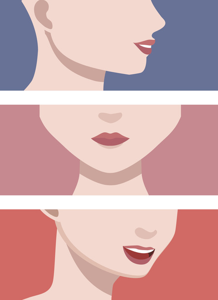 女性の顔のアバター セット - ベクター画像