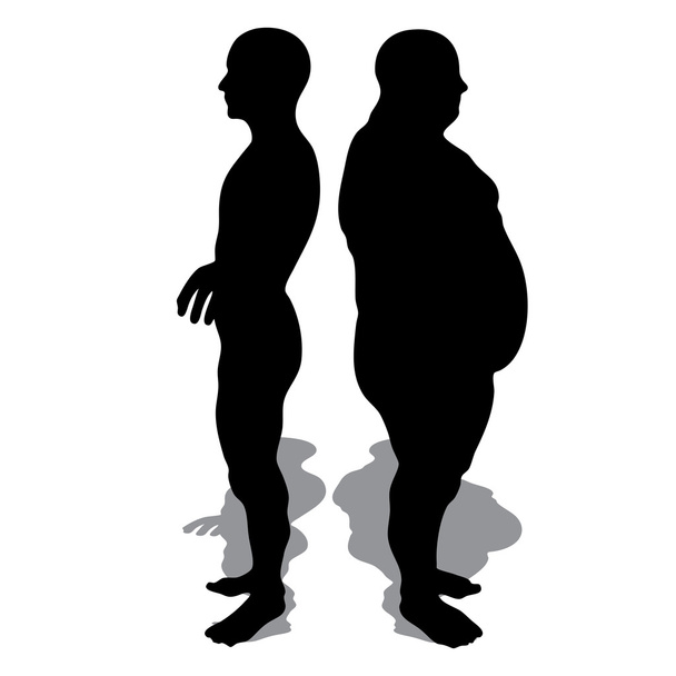 太りすぎの対スリム フィット男 - 写真・画像