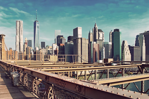Бруклинский мост и Манхэттен, Нью-Йорк
 - Фото, изображение