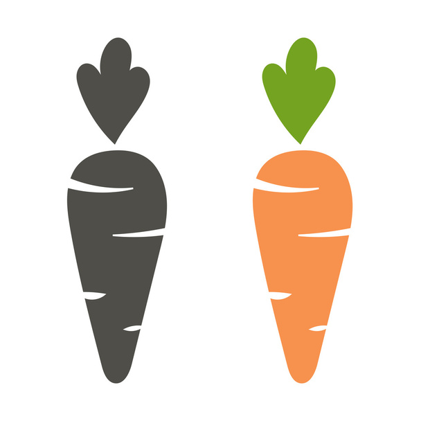 Морква Векторний значок мультфільм стиль ізольований на білому тлі
 - Вектор, зображення