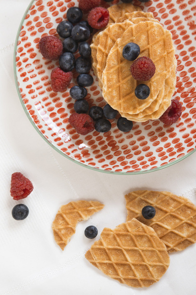 Waffle with berries breakfast - Photo, Image