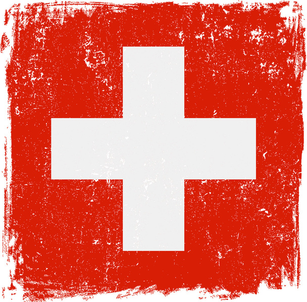 Svájci vektor zászló - fehér kereszt a piros - Vektor, kép