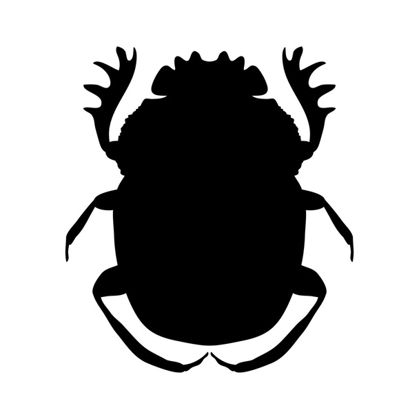 silhouette scarab. silhouette Geotrupidae dor-beetle .silhouette dor-beetle scarab isolated on white background.scarab, dor-beetle. Vector - Vector, Image