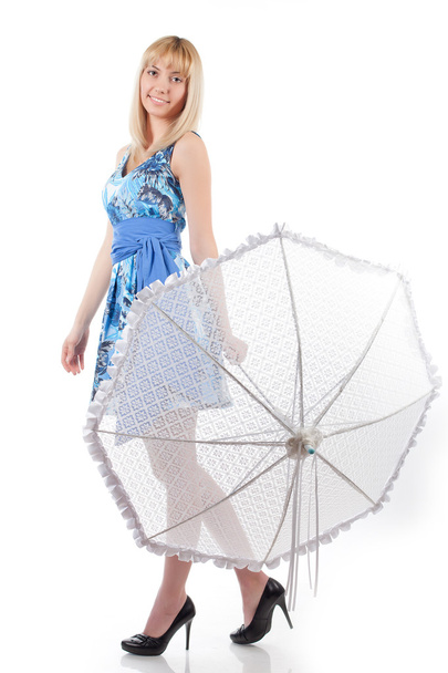 Young beauty woman with umbrella - Φωτογραφία, εικόνα