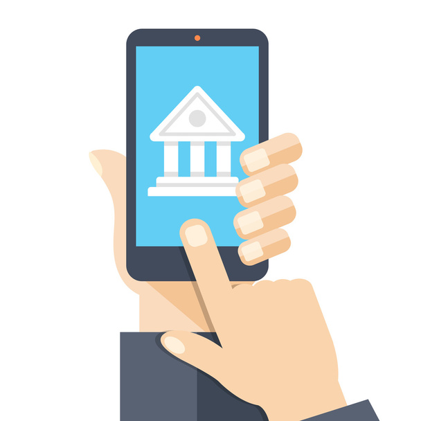 Bank app page on smartphone screen. Online bank account - Vector, afbeelding