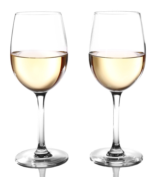 Two  glasses of wine on light background - Φωτογραφία, εικόνα