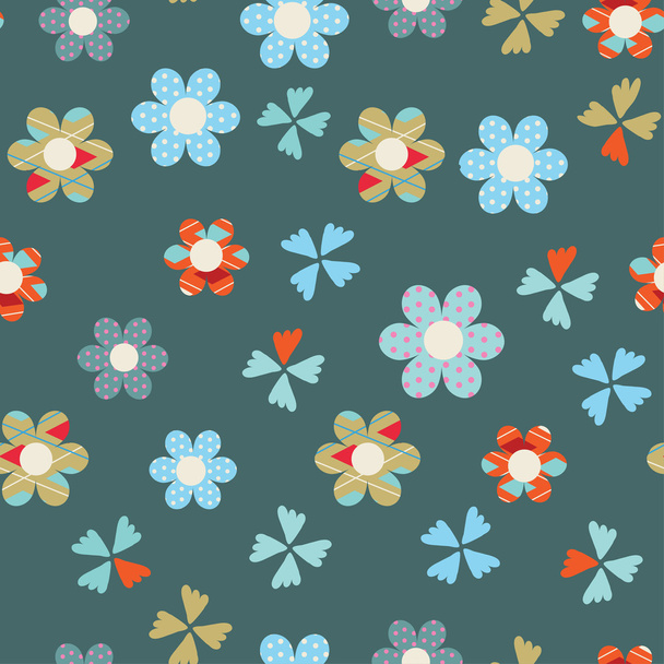 Cute floral seamless background - Vector, Imagen