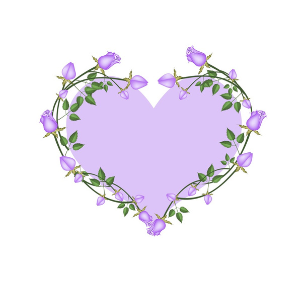 ハート形の紫色のバラの花 - ベクター画像