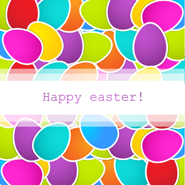 Easter background with multicolored eggs and place for your text - Вектор, зображення