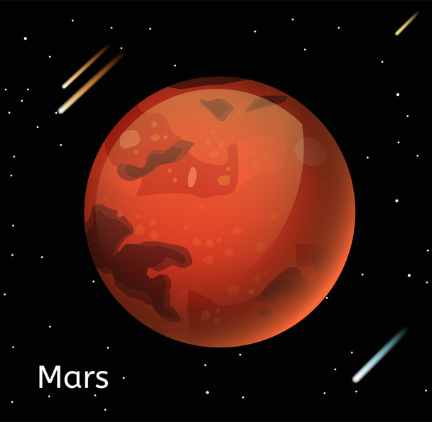 3D vektorová ilustrace planety Mars - Vektor, obrázek