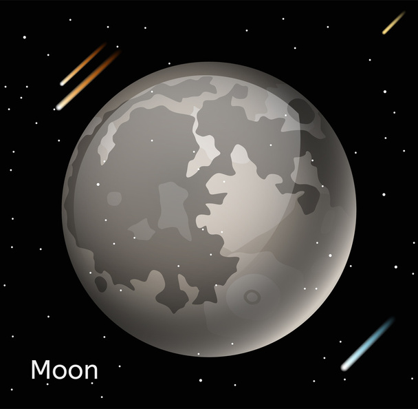 Moon planet 3d vector illustration - Wektor, obraz