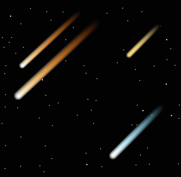 Comet vector illustration on the black background - Διάνυσμα, εικόνα