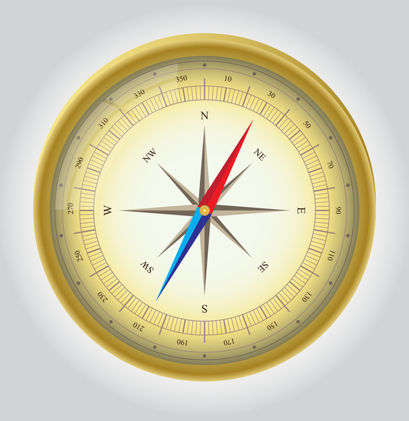 Золотой векторный компас
 - Вектор,изображение