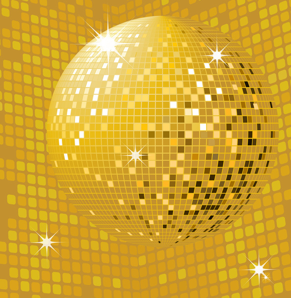 lesklé zlaté disco koule - Vektor, obrázek