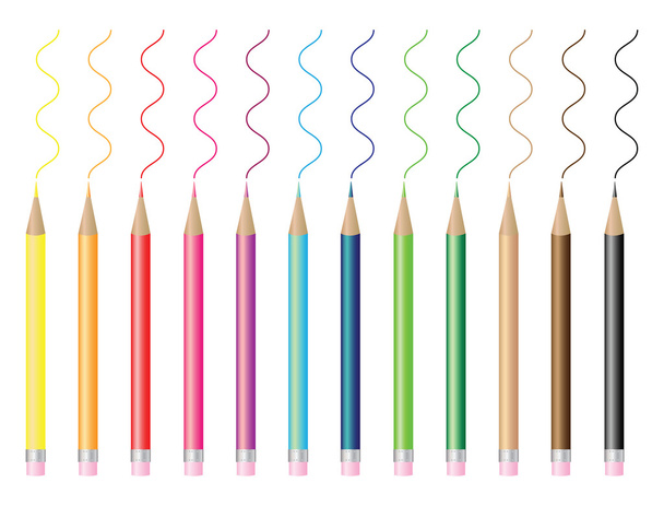Clored pencils - Vector, Image