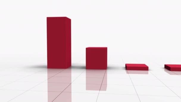 Gráfico de barras caindo em vermelho com seta
 - Filmagem, Vídeo