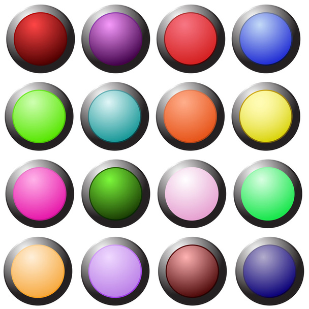 Bright Round buttons - Vector, Image