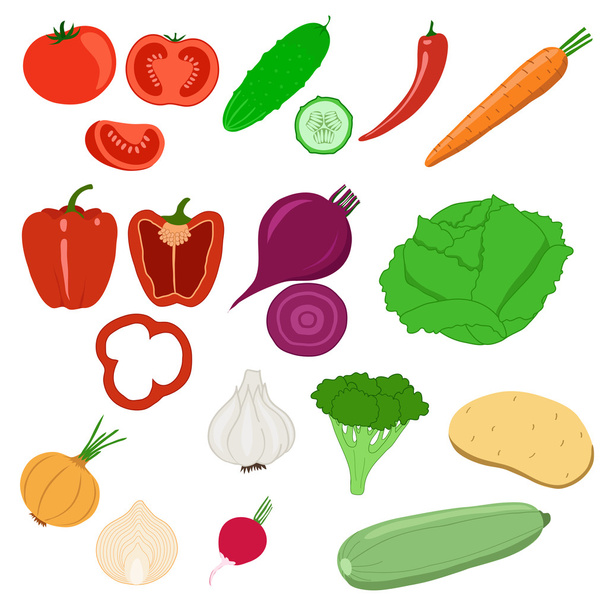 Collection of vegetables - Wektor, obraz