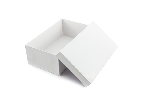 White shoe box on white background with clipping path. - Fotografie, Obrázek