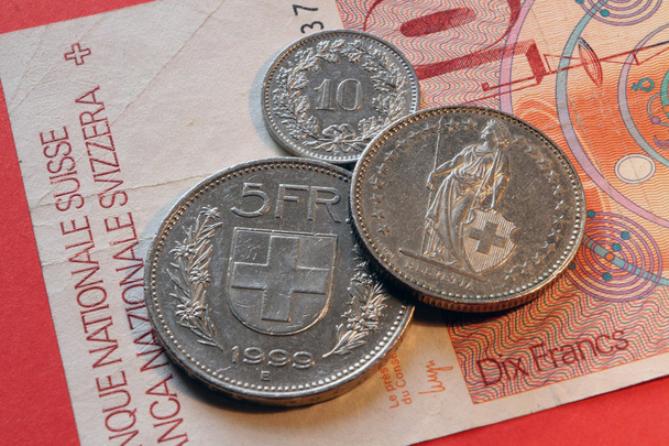 valuta franchi svizzeri, vecchie monete e banconote
 - Foto, immagini