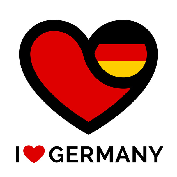 Heart Germany icon with flag concept - Vektor, Bild