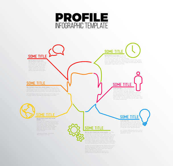 user template made from lines and icons - Vector, Image