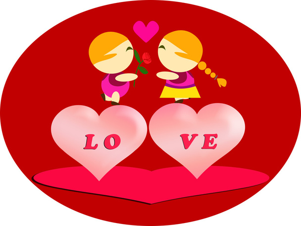 Liefde paar in de dag van de Valentijnskaart - Foto, afbeelding