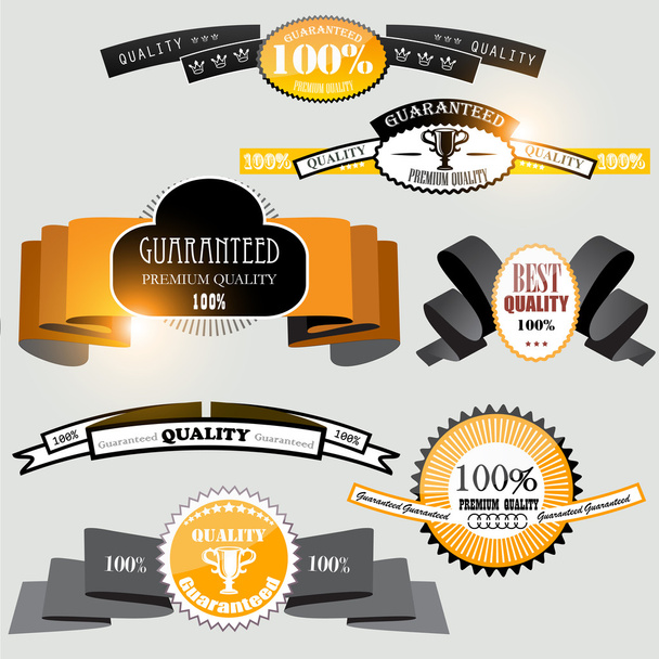 Set of Superior Quality and Satisfaction Guarantee Badges, Label - Vektor, obrázek