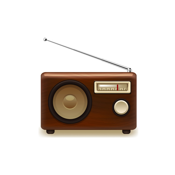 Old retro wooden radio. Vector - Vektor, kép