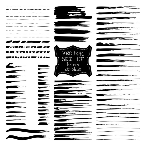 Set of vector ink brush strokes. - Vector, Image