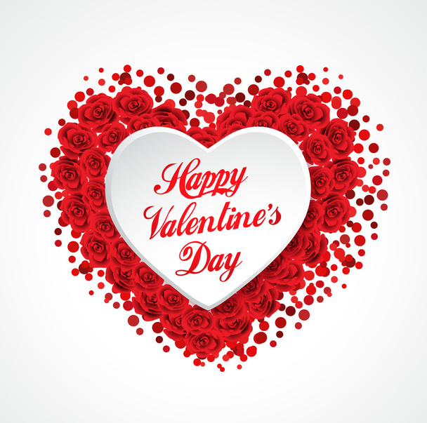 Valentine heart made of roses - Vettoriali, immagini