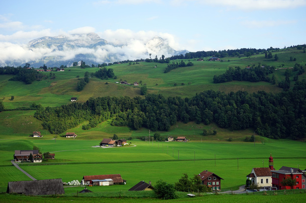 Nidwalden-völgyben tanya házak - Fotó, kép